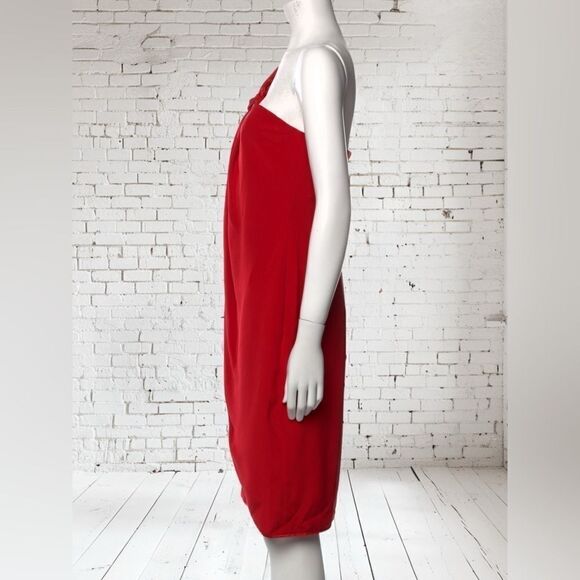 Tom & Linda Platt Red Bow One Shoulder Dress - Picture 2 of 5